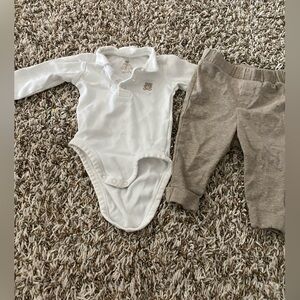 H&M White and Tan Kids One Piece Set